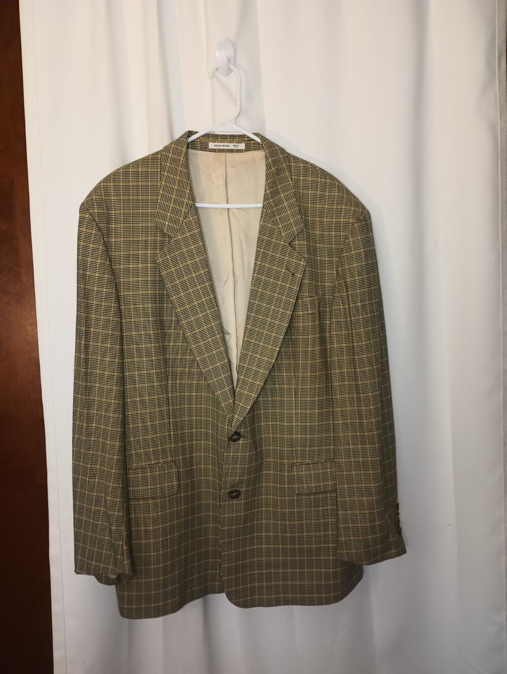 Hugo Boss Loro Piana Virgin Wool Blazer Mens 42R Houndstooth Glen Plaid Academia